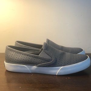 Sperry Pier Side - Leather Slip On - Medium Gray